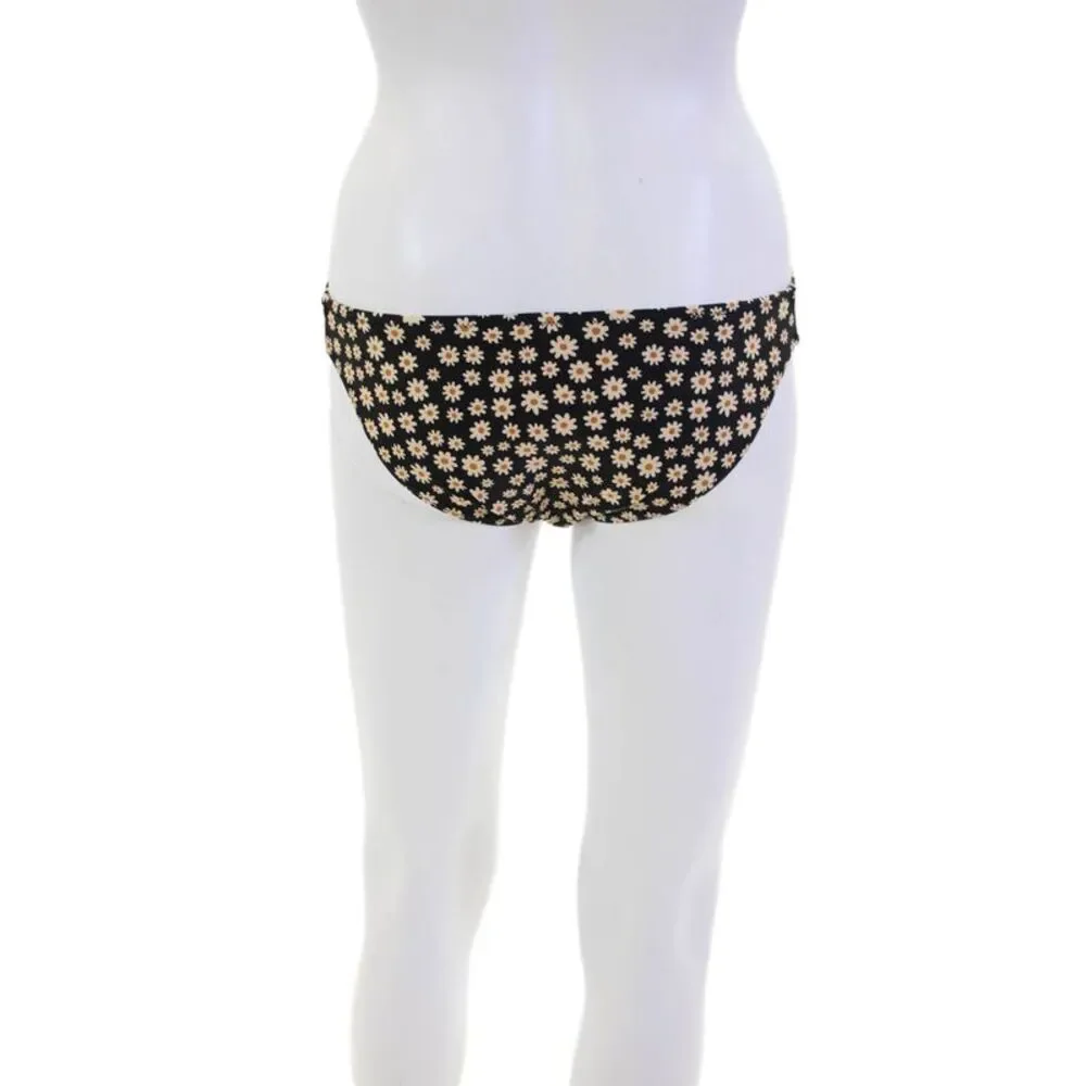 Madewell Womens Floral Print Cheeky Swimwear Bottoms Black Size XS